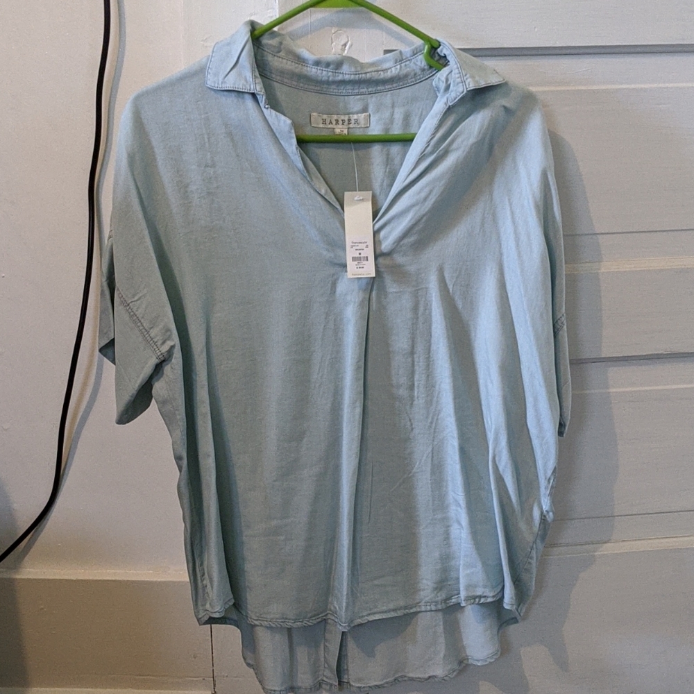 Drapey Denim Top